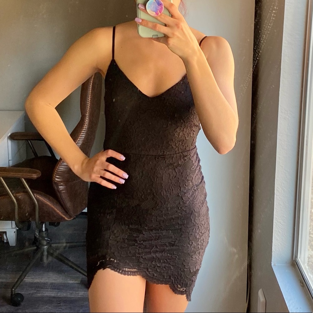 Fashion Nova LBD Spaghetti Straps Lace Mini